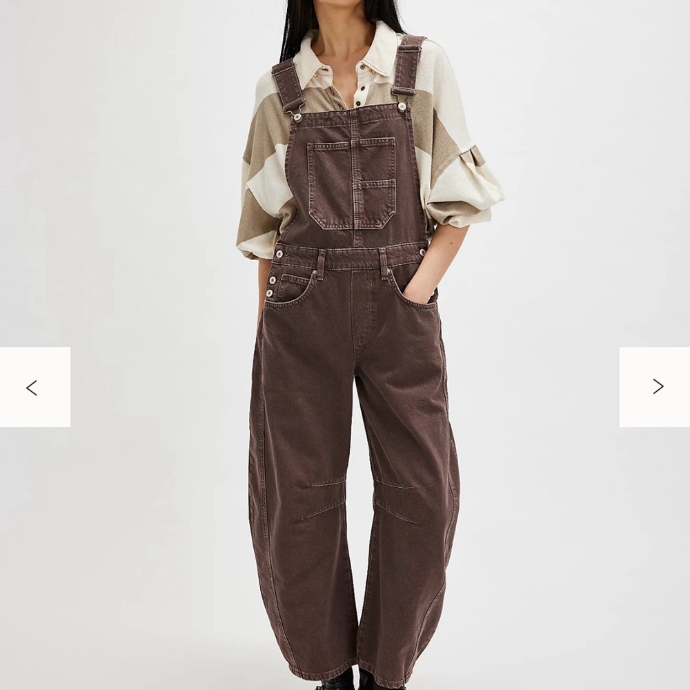 We The Free Brown Barrel overalls